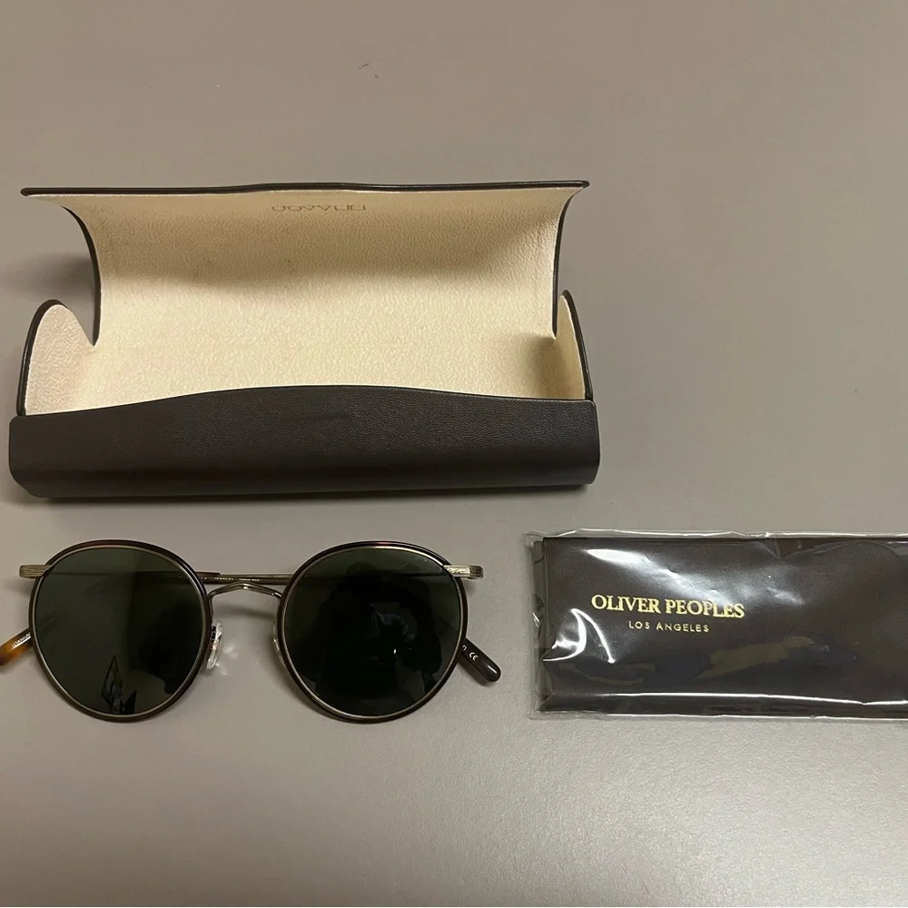 Oliver Peoples Red and Gold Sunglasses - Picture 2 of 13